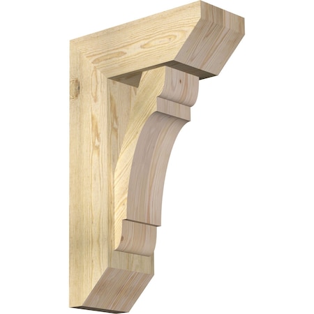 Ekena Millwork Olympic Slat Rough Sawn Bracket w/ Offset Brace, Douglas Fir, 8"W x 20"D x 32"H BKT0806X20X32OLY06RDF